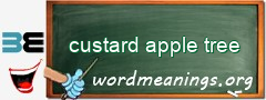 WordMeaning blackboard for custard apple tree